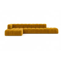 ECKSOFA Mit Hocker GRAND L, Stoff Salvador, Gelb, Links - Gelb, Holz (386/179cm) - Kaiser Möbel