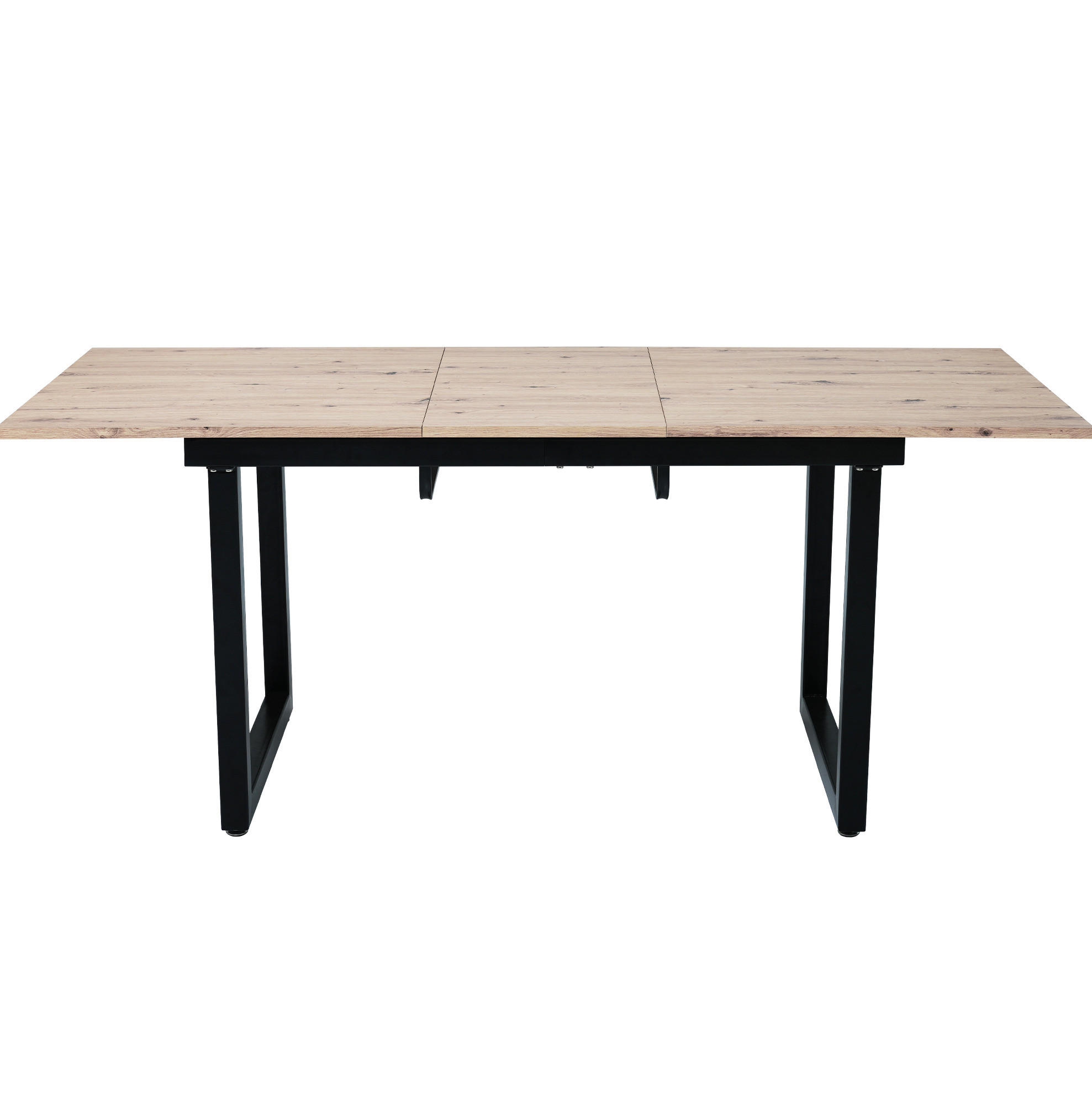 AUSZIEHTISCH 140/80/75 cm in Eicheoptik mit Metallgestell im Industrial-Look - Eichefarben, Holzwerkstoff (180/80/75cm) - BEAOK