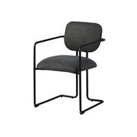 STUHL 100% Polyester 51 x 58 x 78 cm dunkelgrau POLSTERSTÜHLE - Grau, Kunststoff (51/78/58cm) - Massivmoebel24