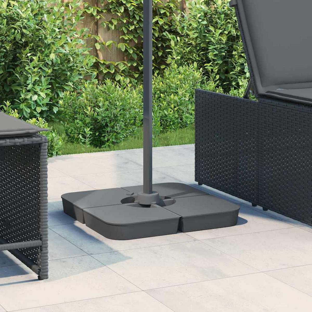 KREUZFUSS-SCHIRMSTÄNDER-SET 4Er Set 100 Kg Pp - Anthrazit, Kunststoff (100/100cm) - vidaXL