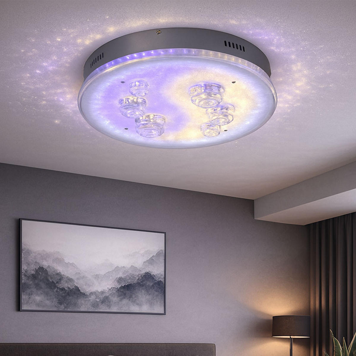 LED DECKENLEUCHTE Metall Silber - Silberfarben, Metall (43/43/12cm) - Globo Lighting