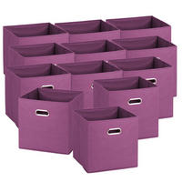 AUFBEWAHRUNGSBOXEN mit Griff, 12 Stück - Vlies, Lila - Violett, Textil (32/32cm) - Zeller Present