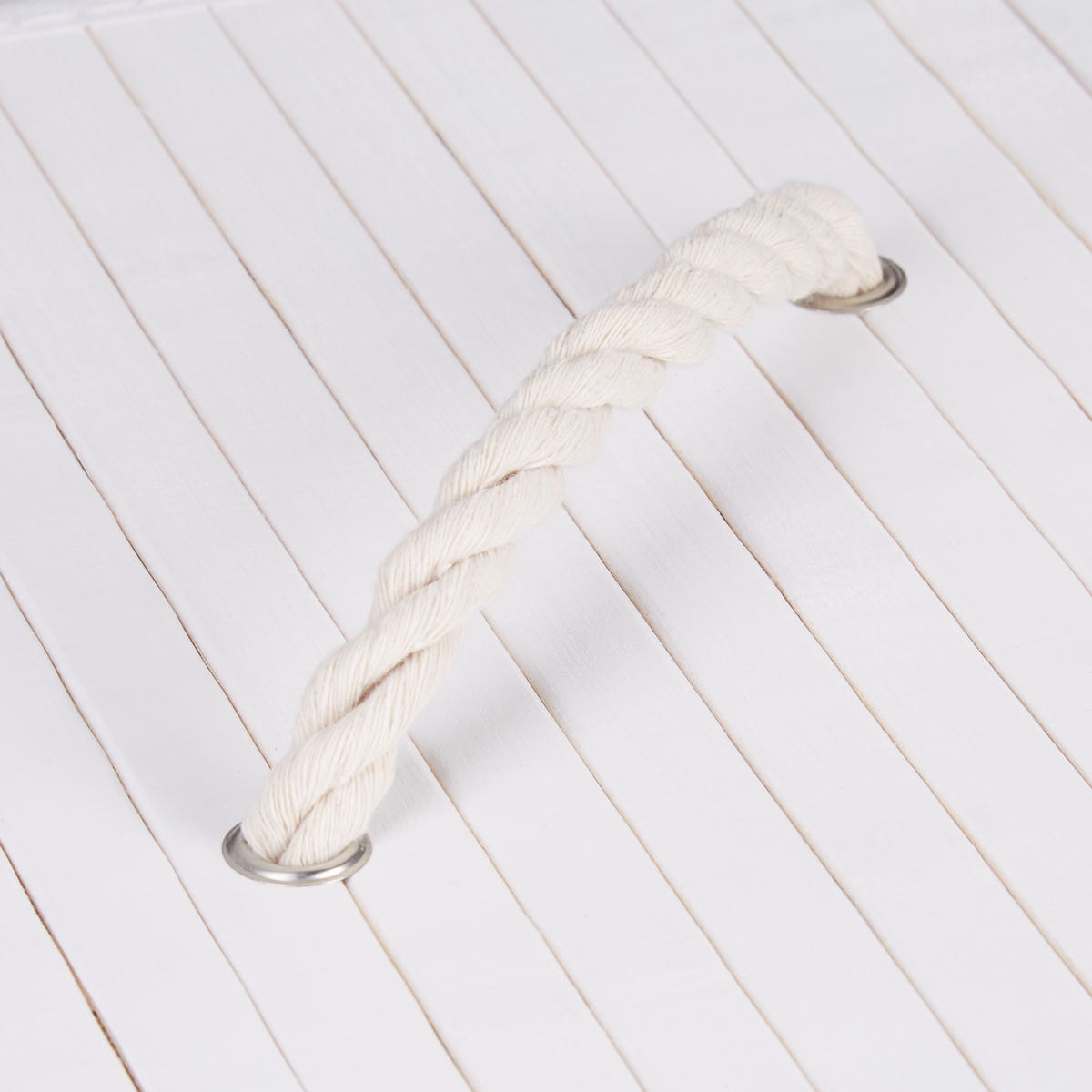 ECKWÄSCHEKORB - Weiß, Holz/Textil (49.5/65/37cm) - Relaxdays