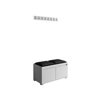 GARDEROBEN-SET Grawis 80 I - Silberfarben/Schwarz, Holzwerkstoff/Kunststoff (84.5/45/34cm) - MIRJAN24