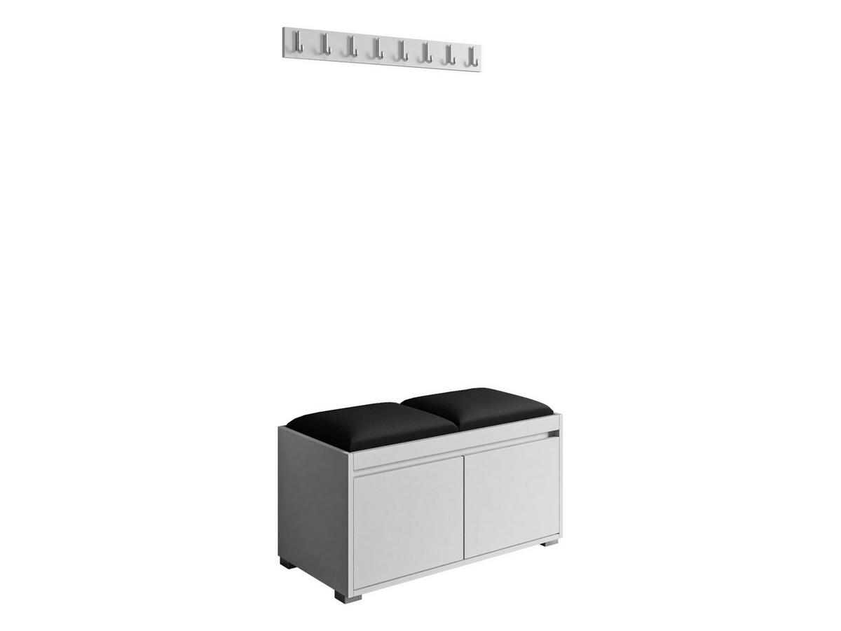 GARDEROBEN-SET Grawis 80 I - Silberfarben/Schwarz, Holzwerkstoff/Kunststoff (84.5/45/34cm) - MIRJAN24