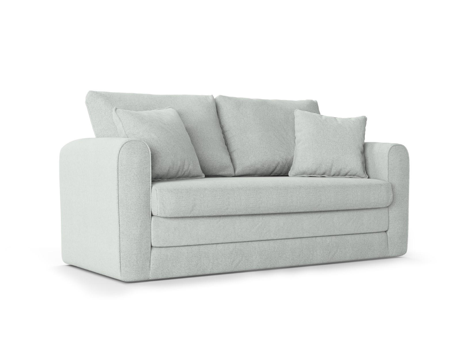 AUSKLAPPBARES-SOFA Lido aus strukturiertem Stoff pastellblau 2 Sitzplätze - Pastellblau, Textil (69/80/158cm) - Micadoni