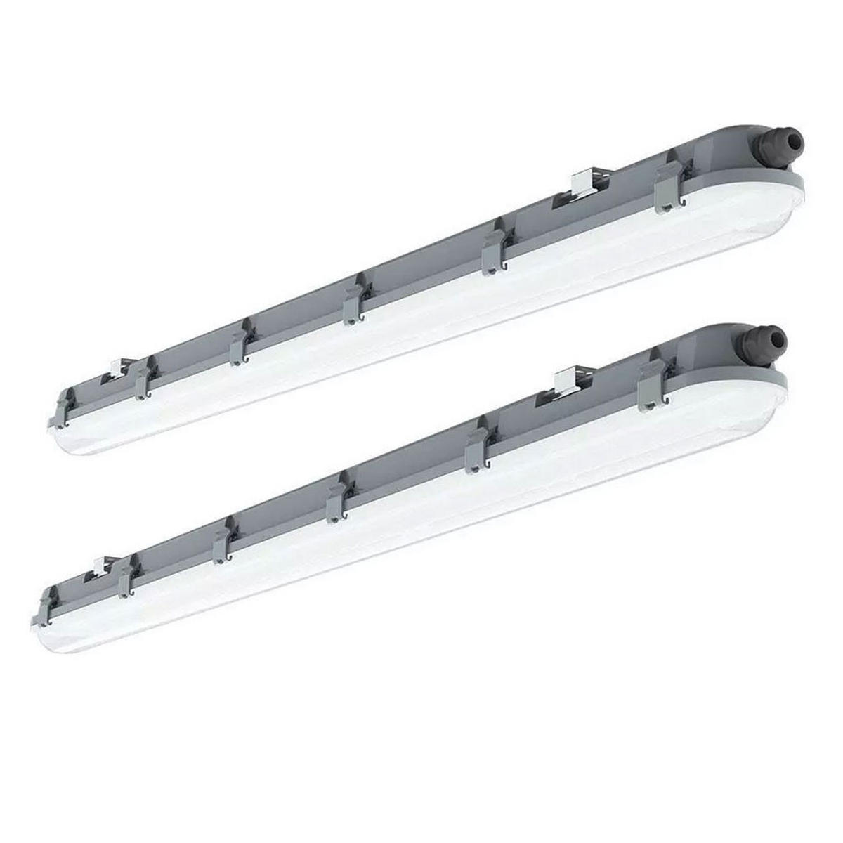 LED DECKENLEUCHTE Grau Kunststoff 2er Set - Grau, Kunststoff (60/7.8/7.2cm)