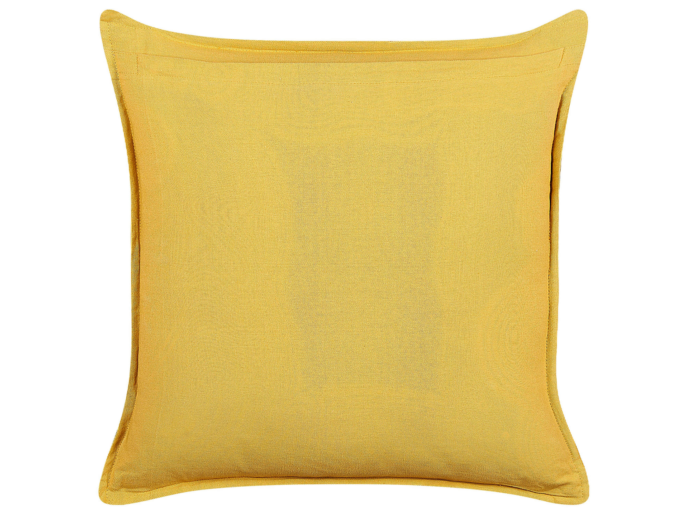 SAMTKISSEN Senfgelb 45/45 cm Rapis - Dunkelgelb, Textil (45/45cm) - Beliani