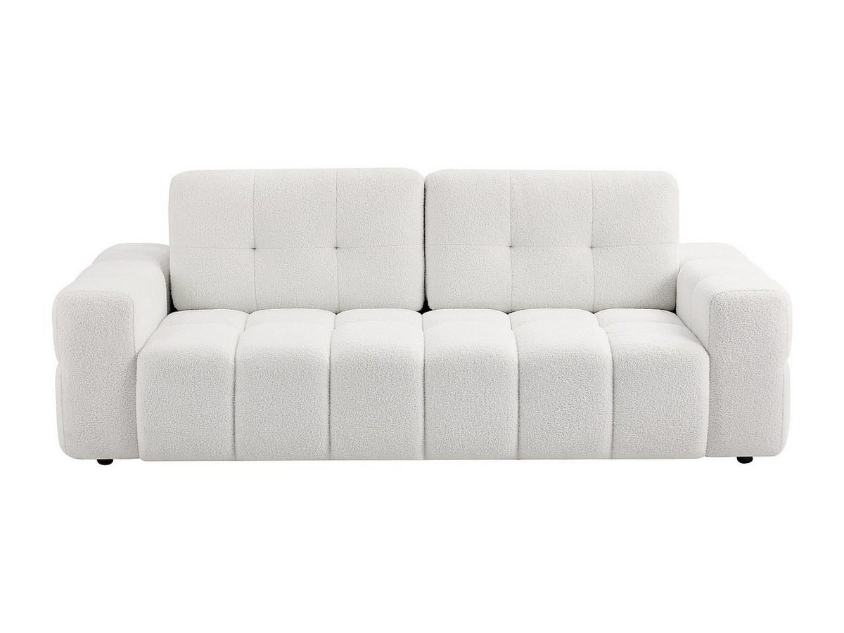 SOFA 3-Sitzer - Bouclé-Stoff - Weiß - SOPELANA - Weiß, Textil (220/78/100cm) - Vente-Unique