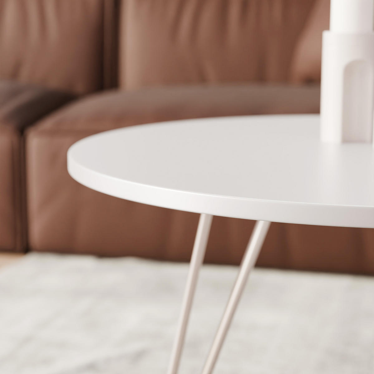 COUCHTISCH RIO mit weißer Tischplatte - Weiß, Holzwerkstoff (67/67/45cm) - Idohome