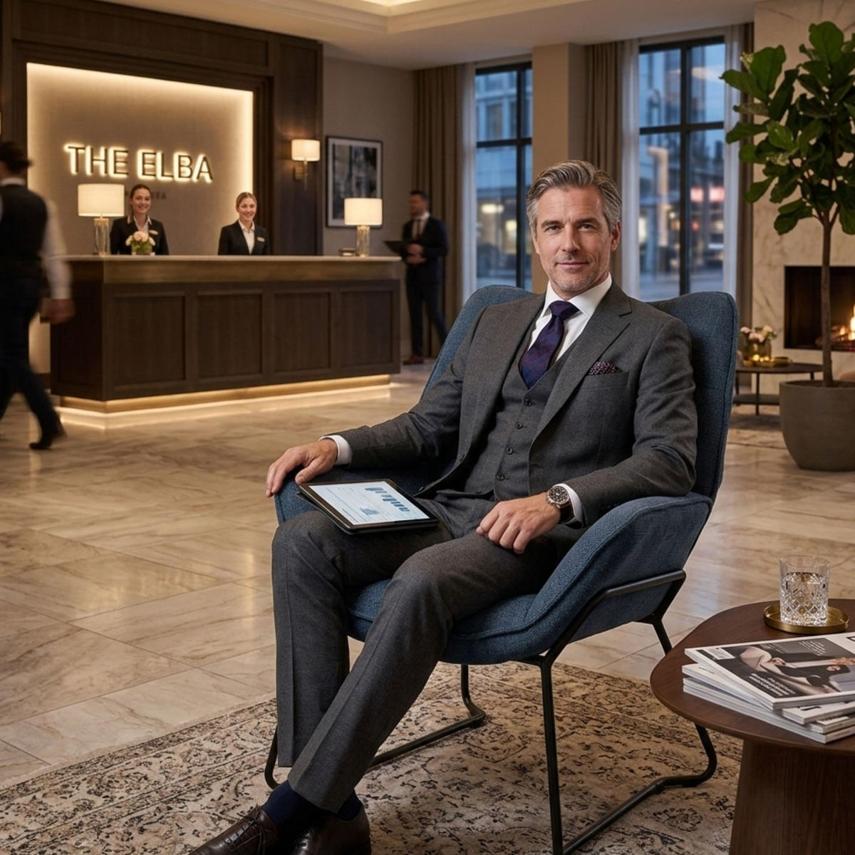 SESSEL Aliano blau - Blau/Schwarz, Textil/Metall (73/76/67cm) - Mr. Deko