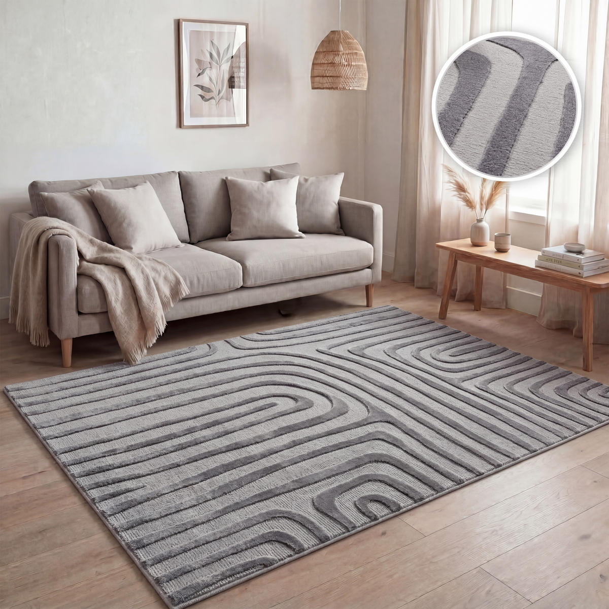 KURZFLORTEPPICH 230/320 cm Tinos 575 - Anthrazit, Textil (230/320cm) - Paco Home