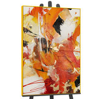GEMÄLDE Orangene Explosion Schattenfugenrahmen Gelb 180x120 cm - Gelb, Holz (180/120cm) - YS-art gallery