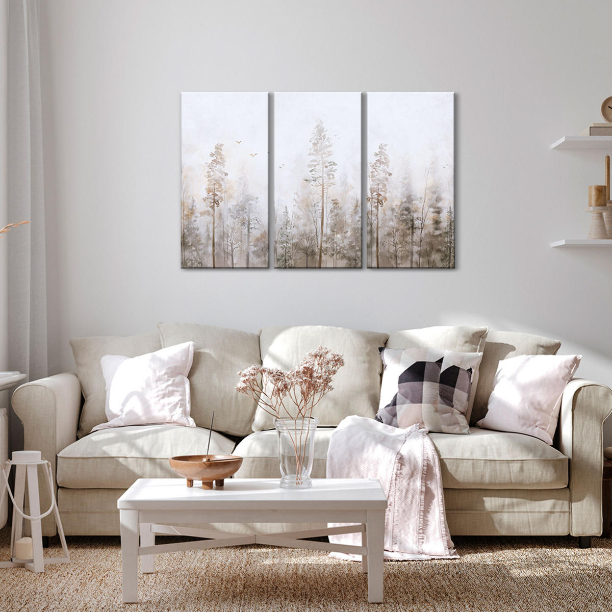 LEINWANDBILD Wald 3-tlg. 120x80 cm - Multicolor, Holz (120/80cm) - LUMASOUL