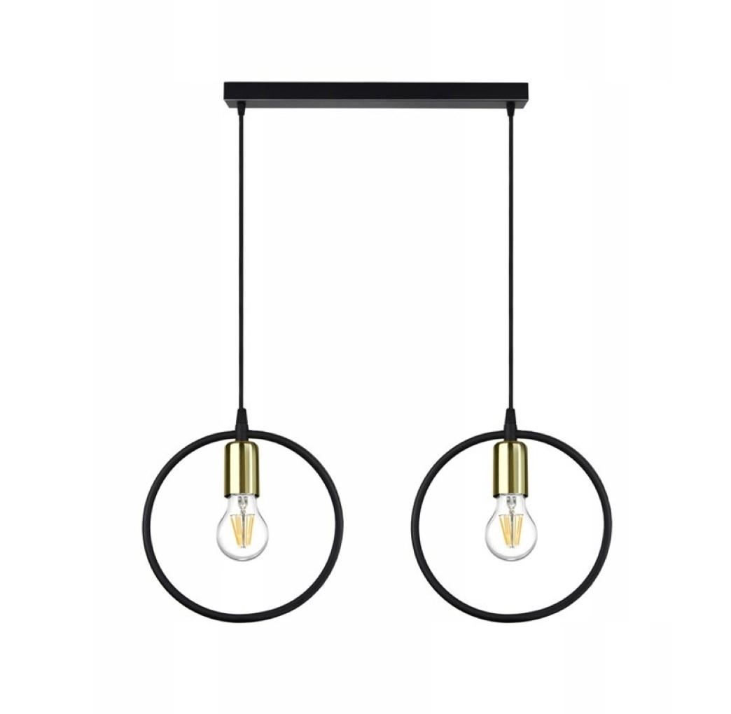 PENDELLEUCHTE RING - Goldfarben/Schwarz, Metall (10/50/80cm) - kiki design