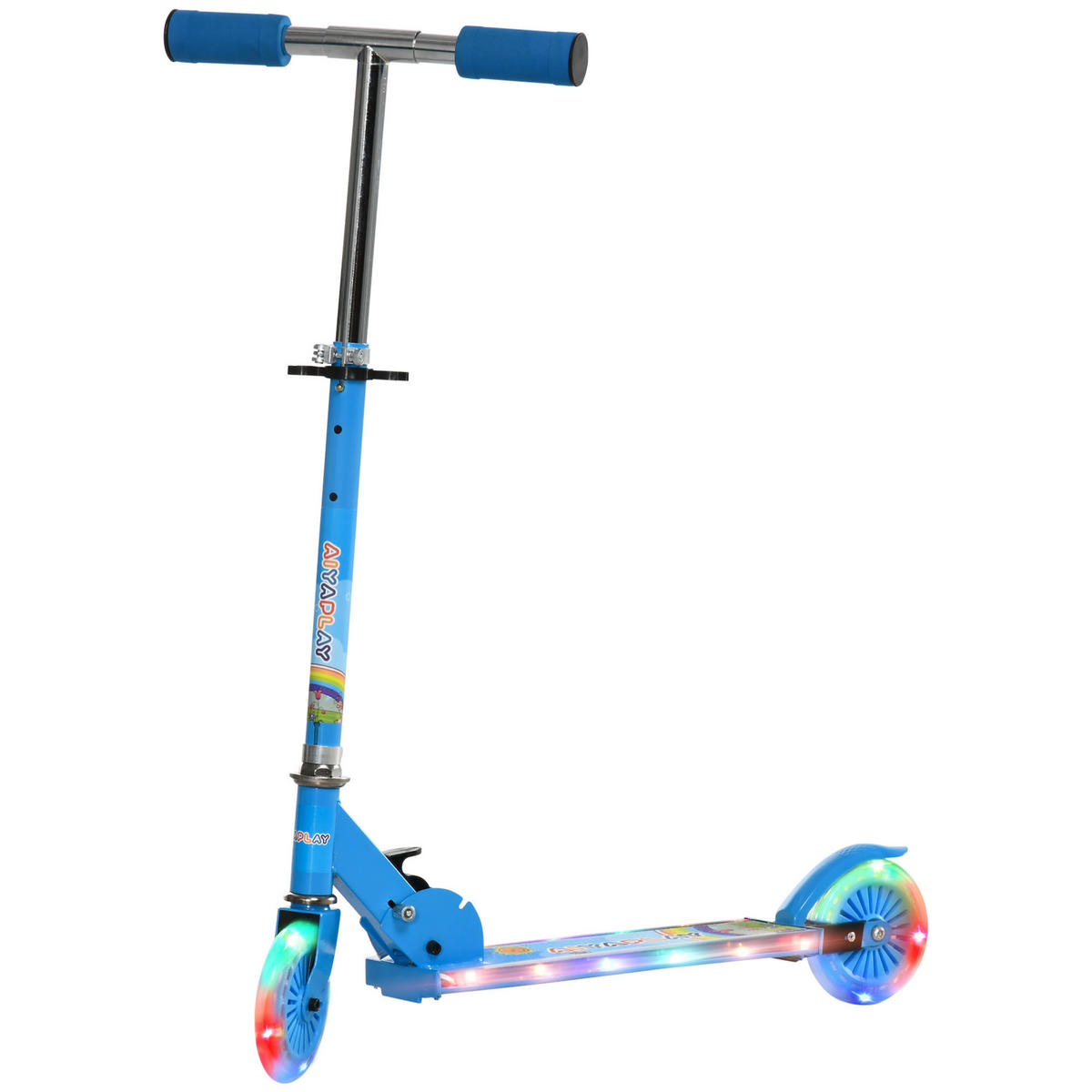 KINDERSCOOTER DE-16942 LED-Räder & Musik Blau - Blau, Metall (67/32/78cm) - ComfortXL