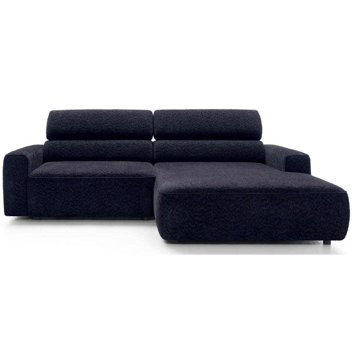 ROHOVÁ pohovka Fando s elektricky výsuvným sedákem, tmavě modrý ženil - černá/tmavě modrá, textil/plast (182/252cm) - Selsey