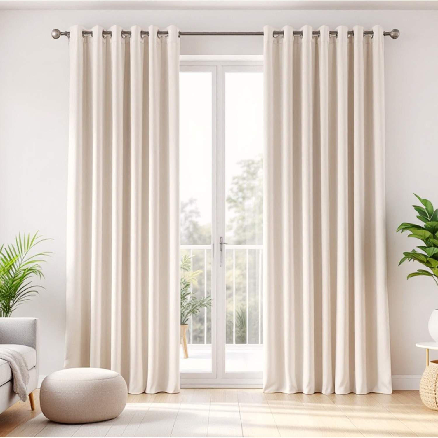 ÖSENVORHANG HARP Blickdicht - Creme, Textil (140/0.5/250cm) - Esprit