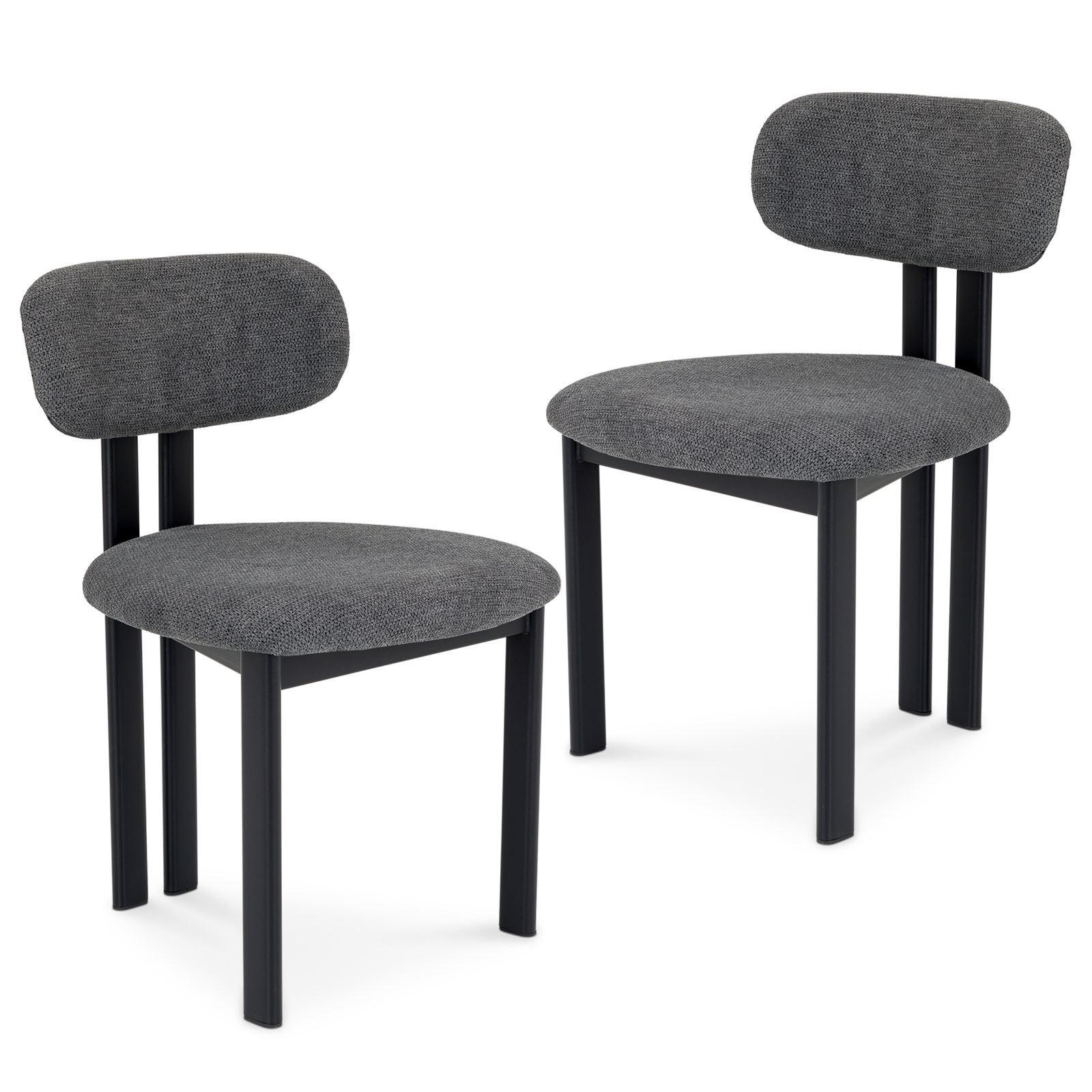 ESSZIMMERSTUHL FRANCA 2er-Set dunkelgrau - Dunkelgrau, Textil (51/80/53cm) - IDIMEX