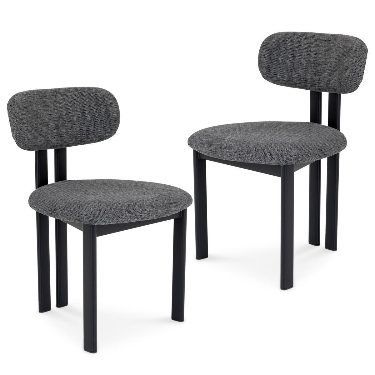 ESSZIMMERSTUHL FRANCA 2er-Set dunkelgrau - Dunkelgrau, Textil (51/80/53cm) - IDIMEX