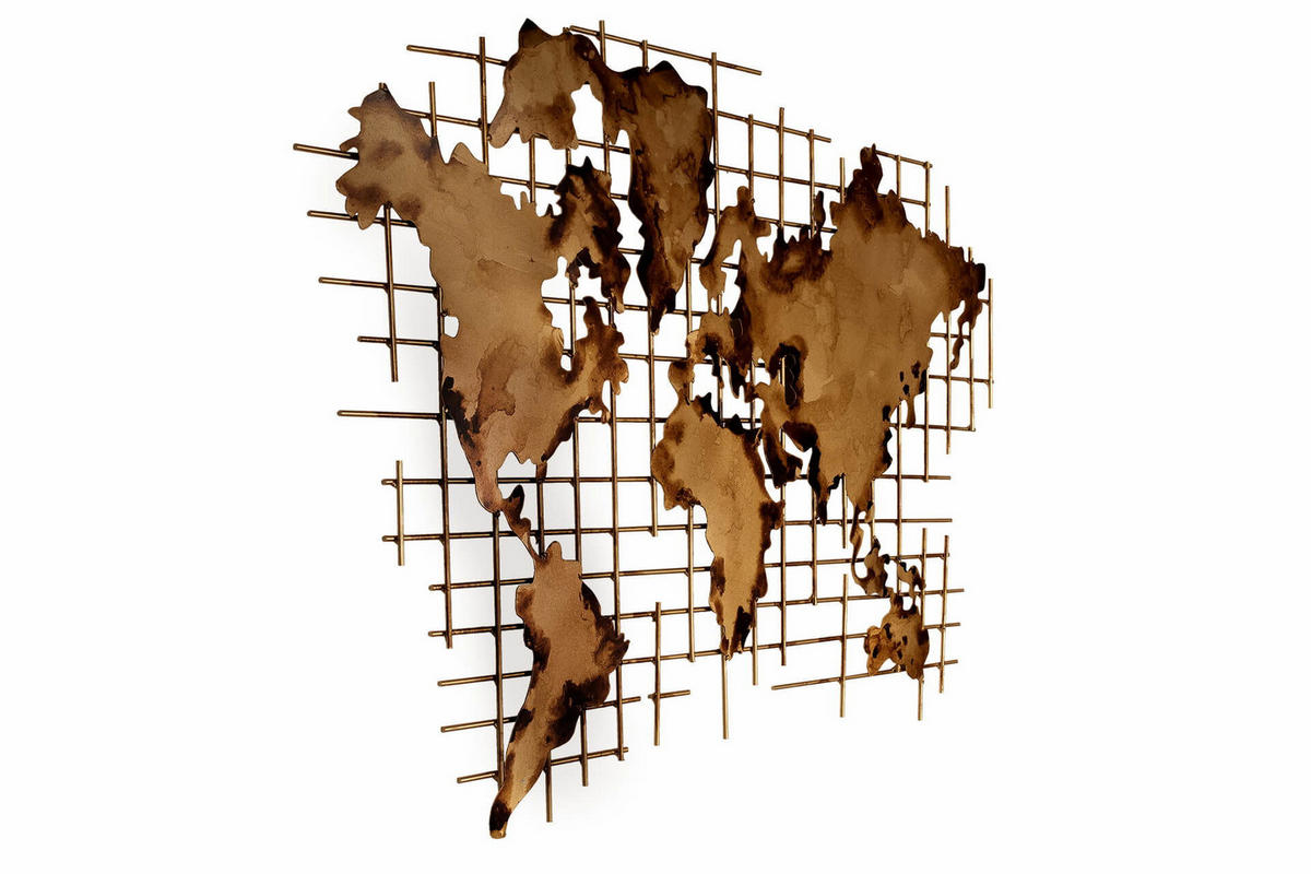 WANDDEKO Gold 100/75 cm - Beige/Goldfarben, Metall (3/75/3cm) - KUNSTLOFT