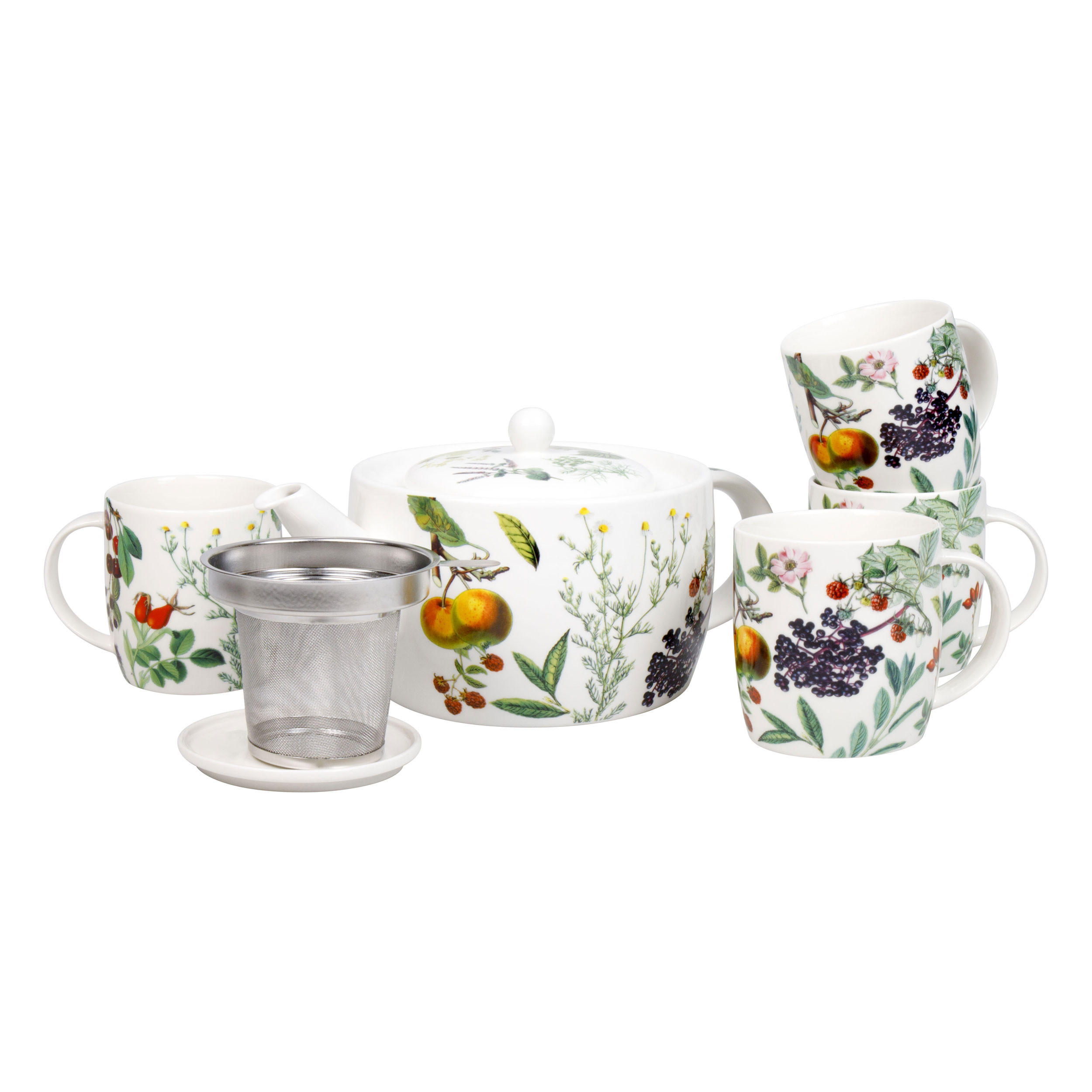 TEE-SET 6-tlg. My favourite Tea - Fruits & Herbs - Naturfarben, Keramik (19.1/2.4/19.1cm) - Könitz