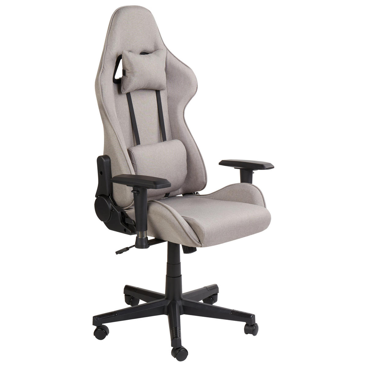 BÜROSTUHL Taupe Warrior - Beige/Schwarz, Textil (62/122/62cm) - Beliani