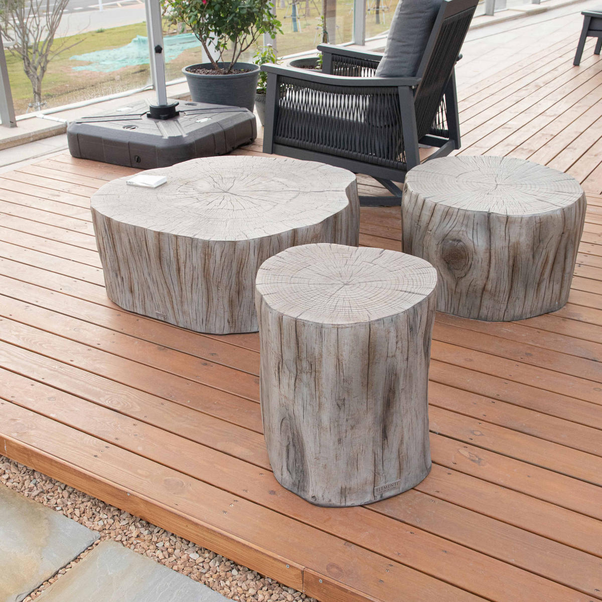 BEISTELLTISCH DAINTREE aus GF-Beton, Wetterbeständig, 49x47x51 cm - Grau, Naturmaterialien (49/47/51cm) - Elementi
