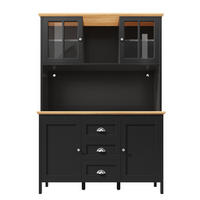 BUFFET Schwarz 120/40/179 cm - Schwarz, Holz (120/179/40cm) - PANGIVO