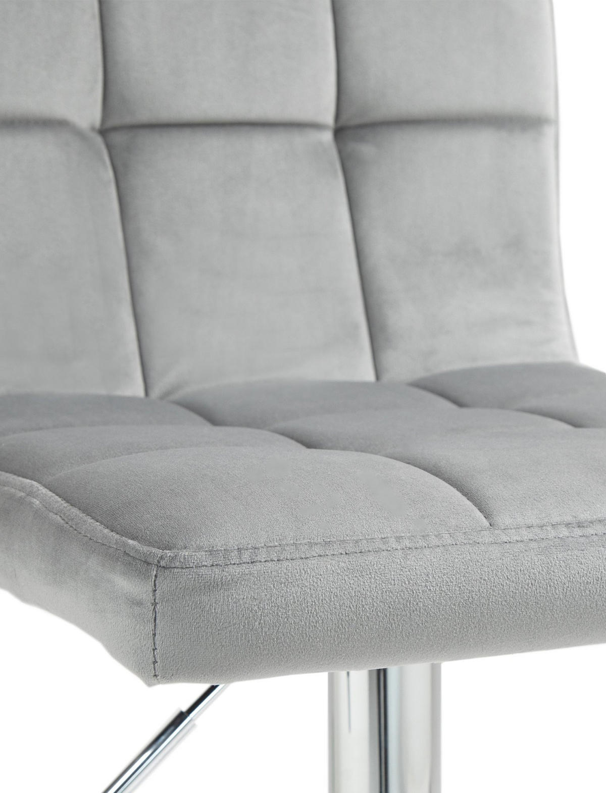 BARHOCKER Samt grau - Chromfarben/Grau, Textil/Metall (46/94/47cm) - CLP