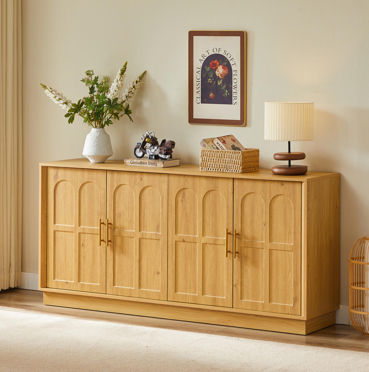 SIDEBOARD 169/40/80 cm Natur aus MDF mit verstellbaren Einlegeböden - Naturfarben, Holzwerkstoff (40/80/169cm) - OKMYHOME
