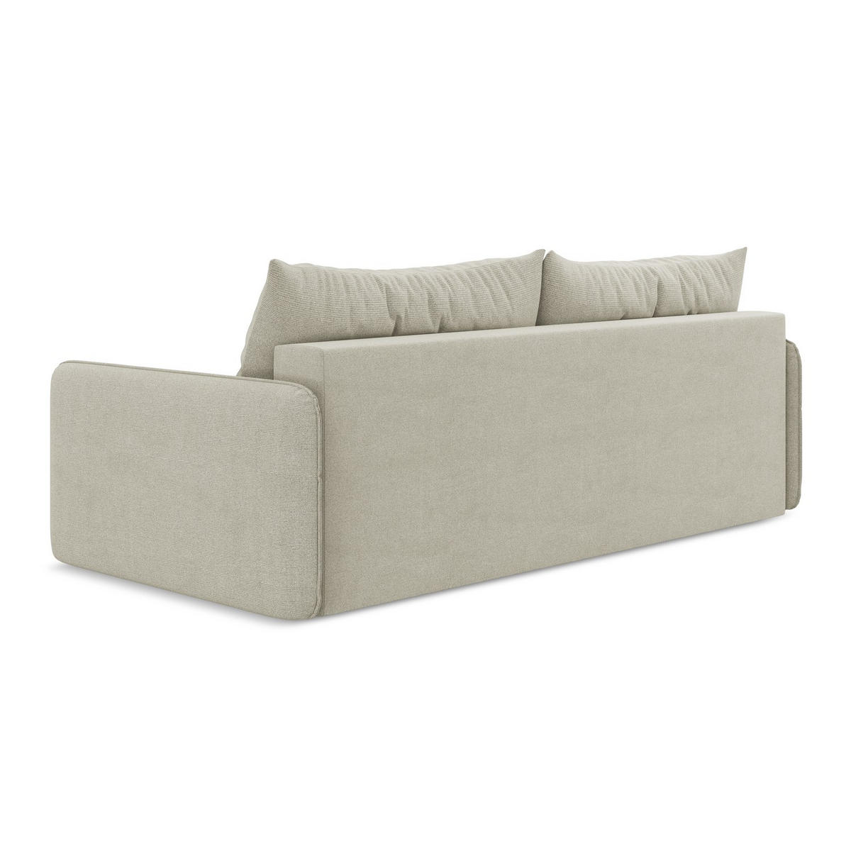 3-SITZER SOFA mit Schlaffunktion Strukturstoff Stoff Beige - Beige/Creme, Kunststoff/Textil (216/86/105cm) - LaMiaSofa