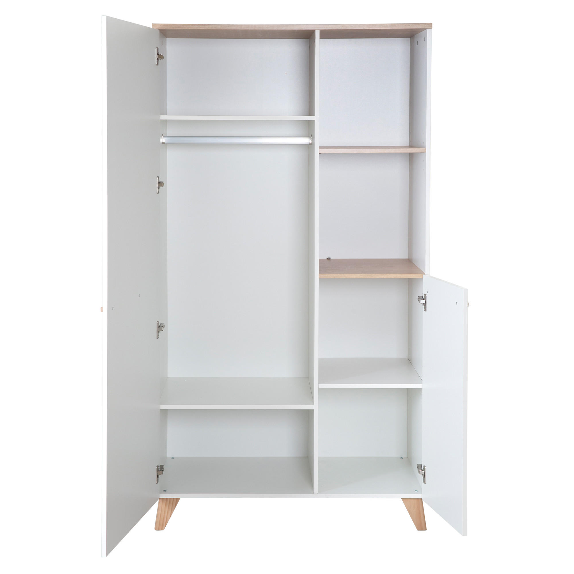 KINDERKLEIDERSCHRANK Leon 2-türig - Honigeiche/Weiß, Holz/Holzwerkstoff (100/180/52cm) - Roba