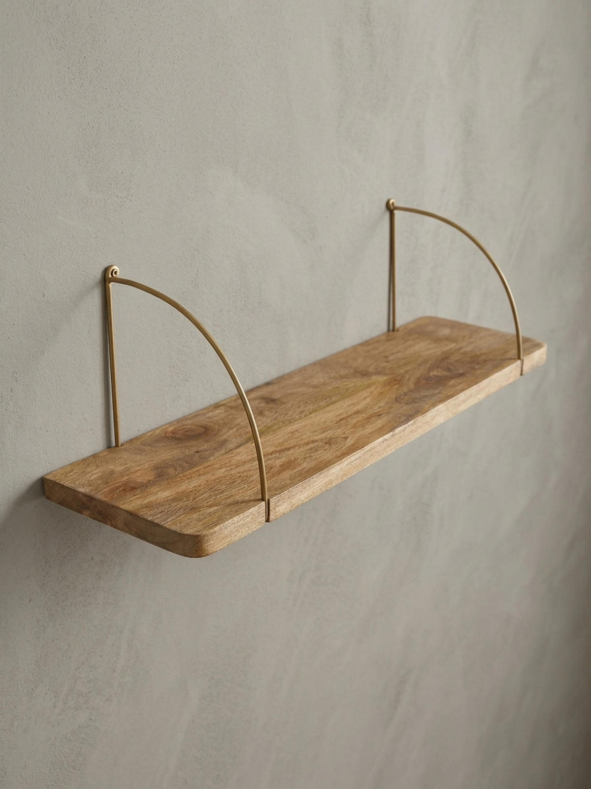 WANDREGAL TEVERE Mango Massivholz Eisen Industrial, Beige 80x22x25 cm - Beige, Holz/Metall (80/25/22cm) - KADIMA DESIGN