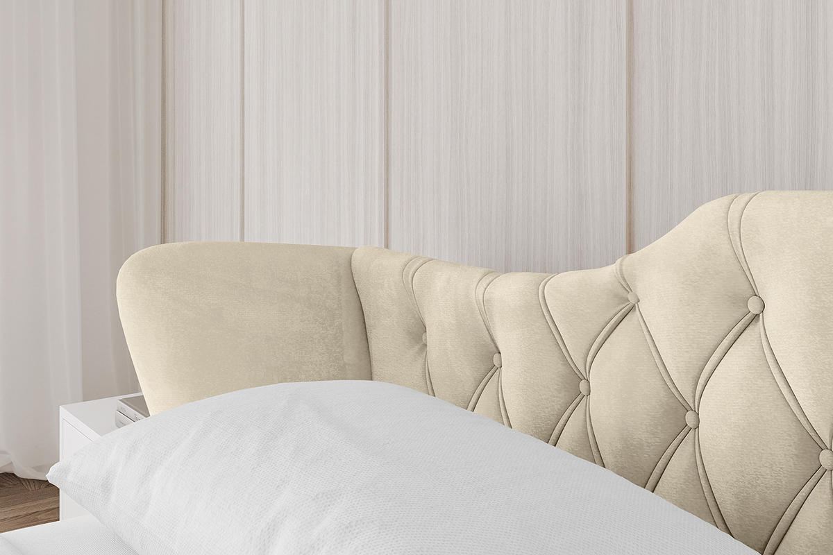 POLSTERBETT mit Bettkasten und Lattenrost, Boxbett ohne Matratze - ZORAN-V1 180x200 Beige - Ecru, Holzwerkstoff/Textil (180/200cm) - ALTDECOR