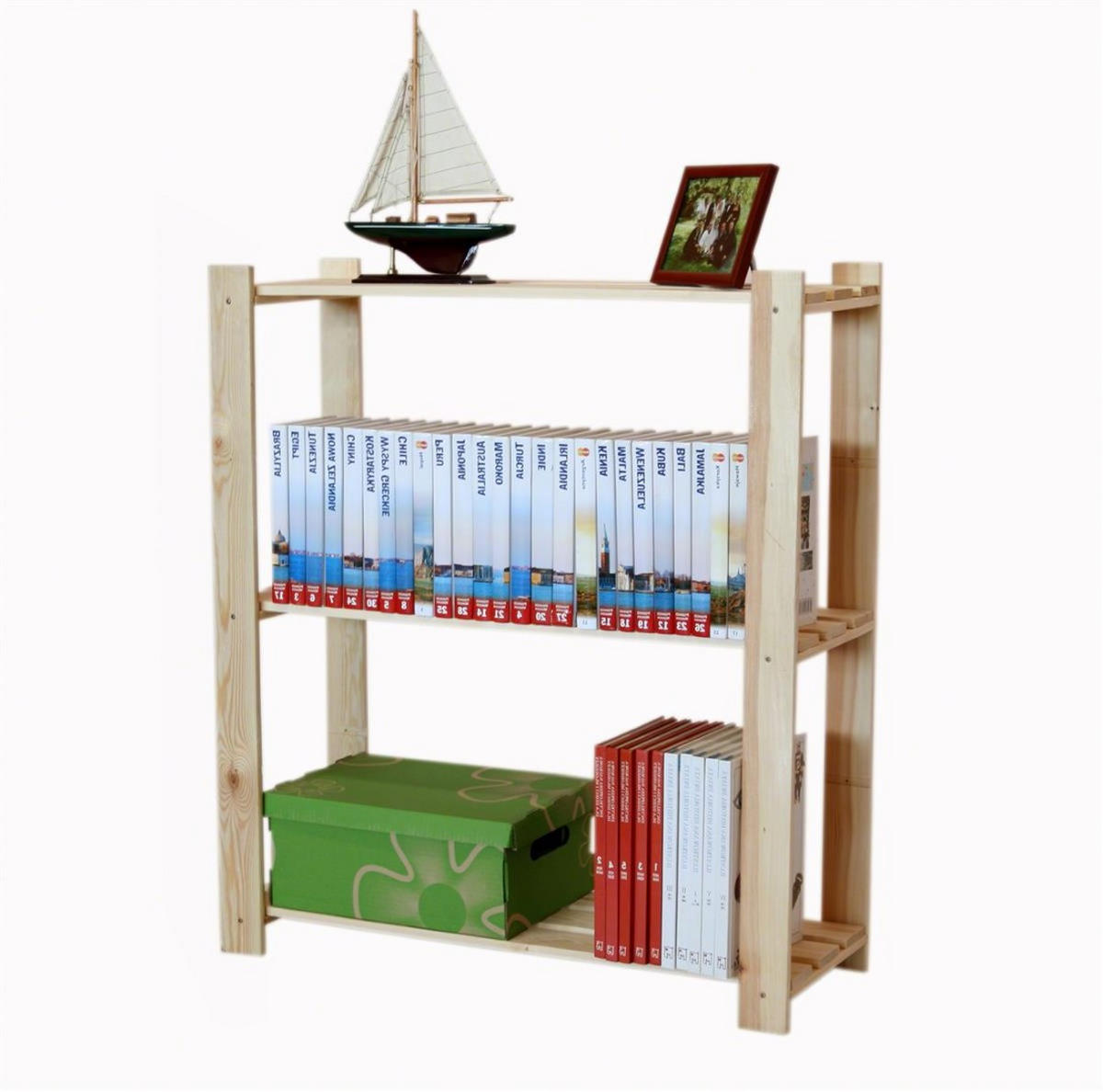 HOLZREGAL PINEPEAK 90x80x28cm 3 Fachboden 1,2cm dickes Kiefernholz Natur - Naturfarben, Holz (80/90/28cm) - PROREGAL