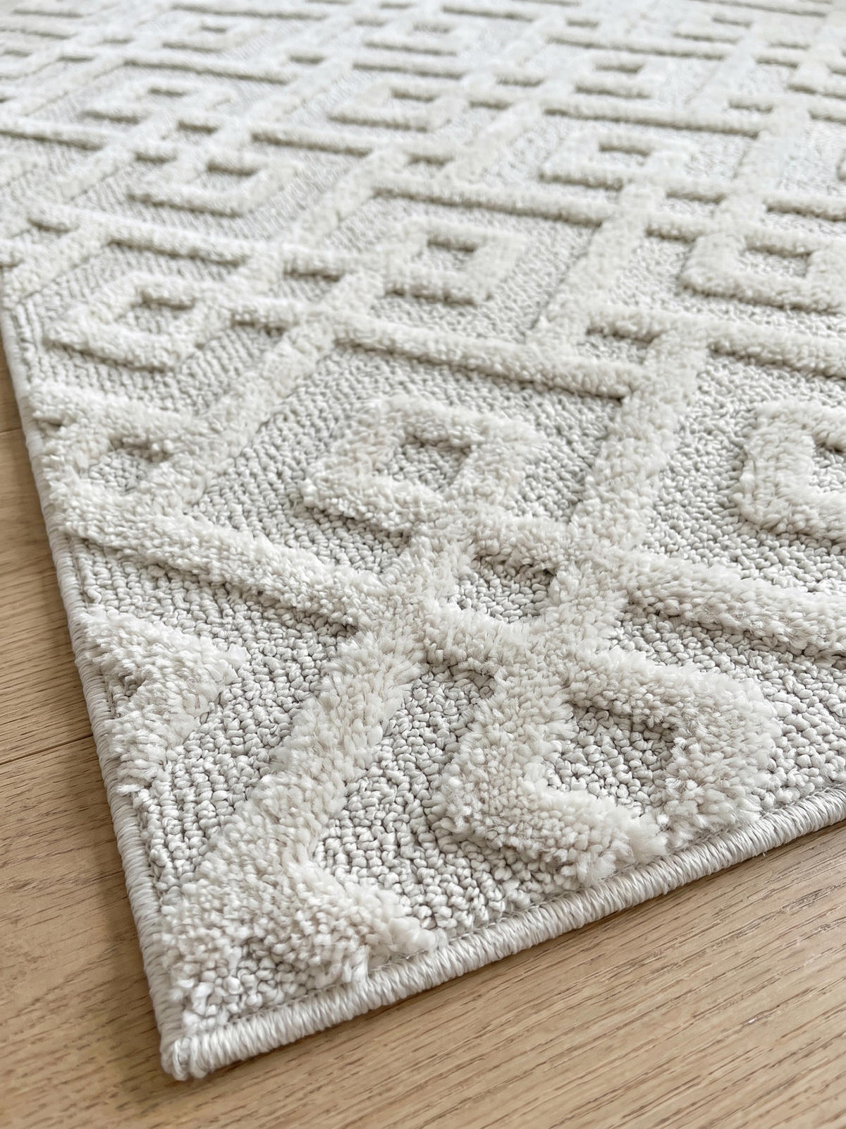 TEPPICH Hochflor EISACK in Creme, geometrisch, 80 x 250 cm - Beige, Textil (80/250cm) - KADIMA DESIGN