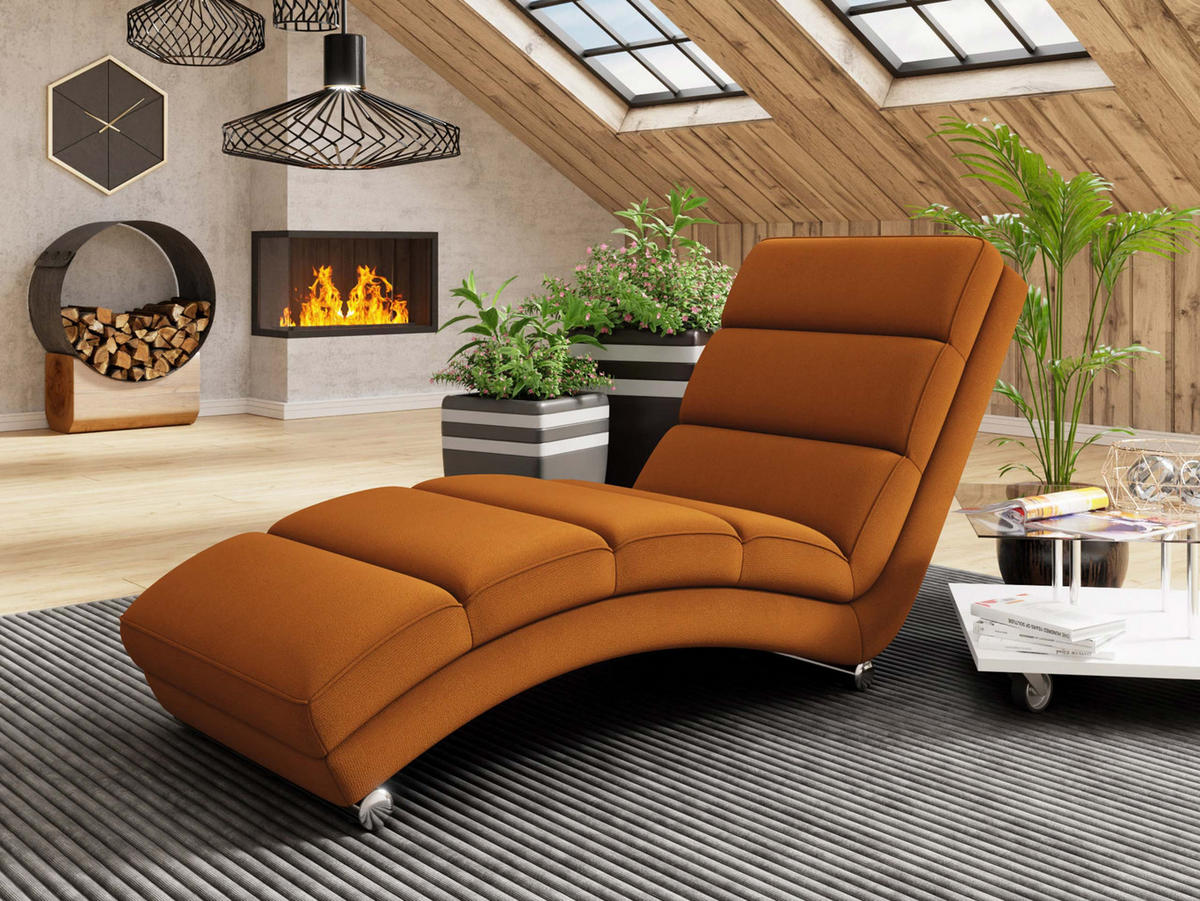 RELAXLIEGE Holiday - Chromfarben/Orange, Holz (62/84/180cm) - MIRJAN24