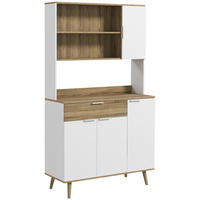 BUFFET DE-11070 Skandi-Design, 4 Türen Weiß/Natur - Weiß, Holzwerkstoff (39/180/98cm) - ComfortXL