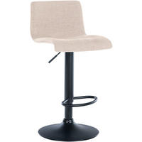 BARHOCKER Brandon Stoff creme - Schwarz/Naturfarben, Textil/Metall (39/104/36cm) - TPFLiving