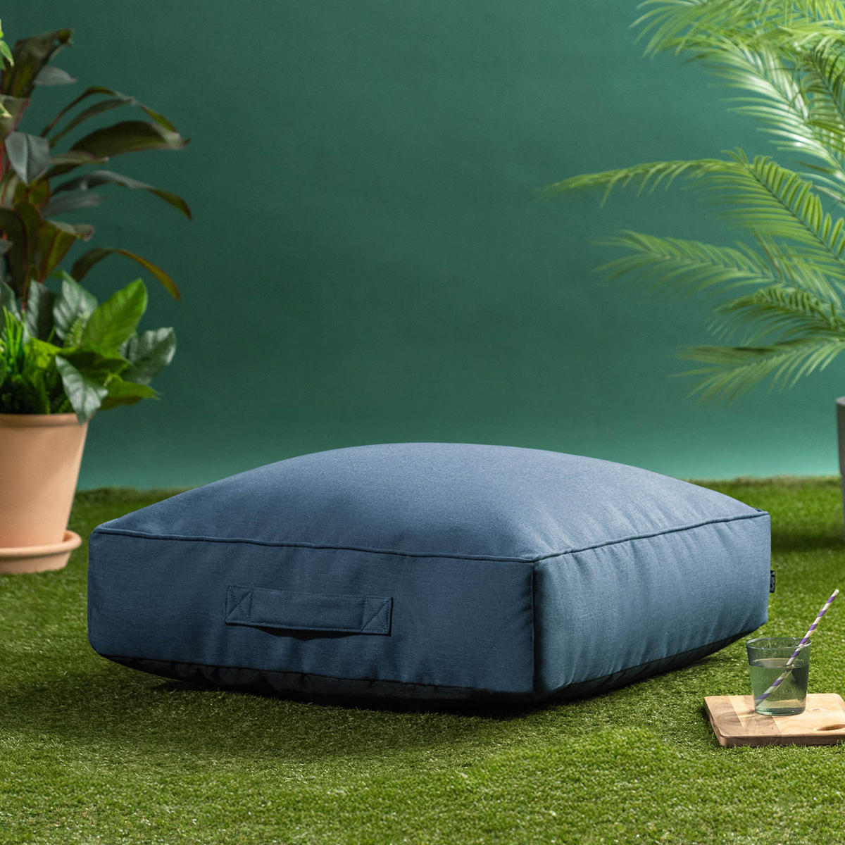 BODENKISSEN mit Sitzsackfüllung Solus - Blau, Textil (72/22/72cm) - icon