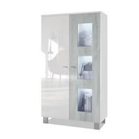 VITRINE Denjo Tür in Beton Oxid Optik - Hellgrau, Holzwerkstoff (71/129/35cm) - Vladon