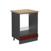 HERDUMBAUSCHRANK R-Line Rot 60 cm, AP Eiche - Anthrazit/Rot, Holzwerkstoff (60/81.6/60cm) - Vicco