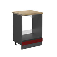 HERDUMBAUSCHRANK R-Line Rot 60 cm, AP Eiche - Anthrazit/Rot, Holzwerkstoff (60/81.6/60cm) - Vicco