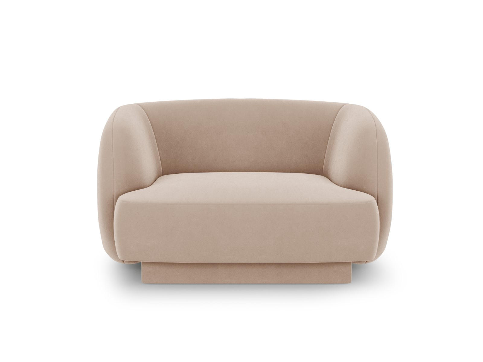 SESSEL Miley aus Samt cappuccino - Cappuccino, Textil (90/70/103cm) - Micadoni
