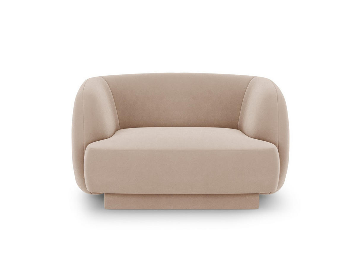 SESSEL Miley aus Samt cappuccino - Cappuccino, Textil (90/70/103cm) - Micadoni