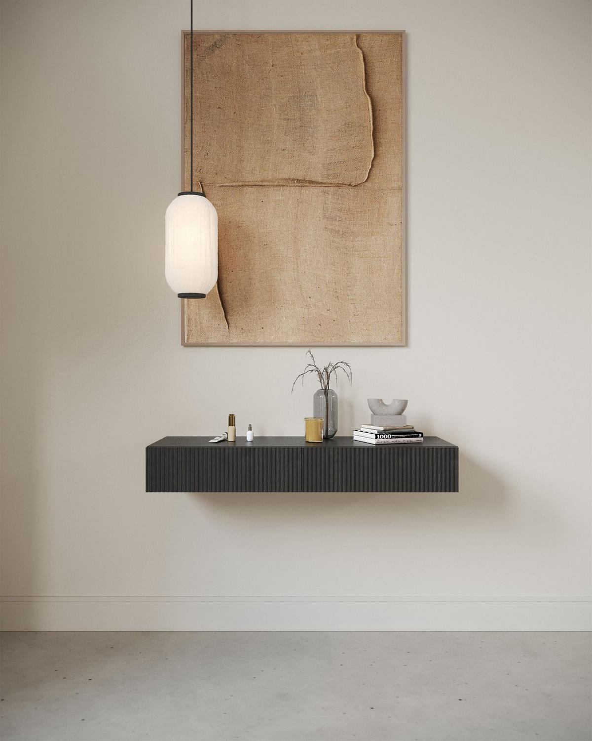 WANDKONSOLE Nolie Holzoptik Esche Schwarz 110 cm - Schwarz, Holzwerkstoff (110/17/40cm) - Selsey