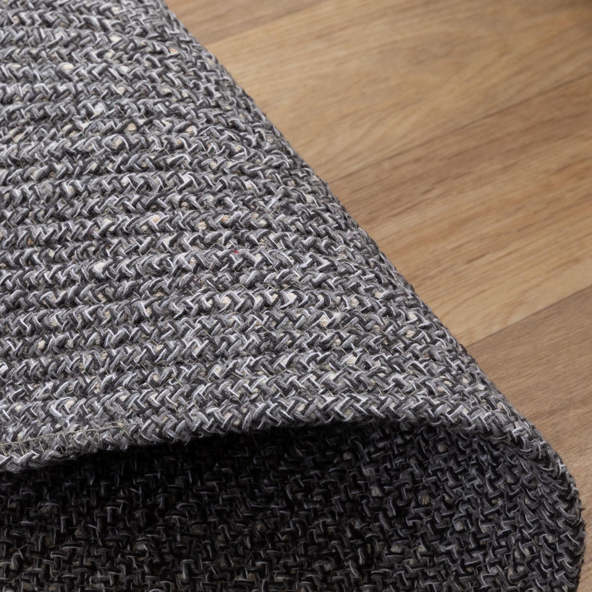HANDWEBTEPPICH 200/200 cm Bali Plain - Grau, Naturmaterialien (200/200cm) - Steffensmeier