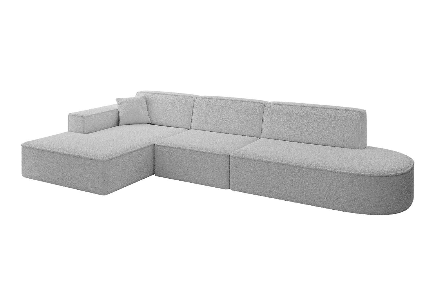 ECKSOFA Ottomane Links IREA-L2-v4 - 328x171x79 cm Hellgrau - Hellgrau, Holzwerkstoff/Textil (328/171cm) - ALTDECOR