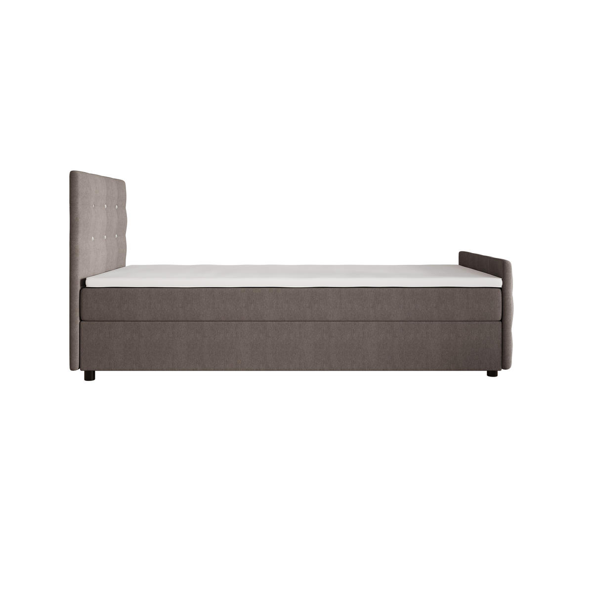 BOXBETT KLEO mini 90x200, mit Matratze H3 und Topper, Cosmic 03 - Braun, Holz/Kunststoff (90/200cm) - Bedante